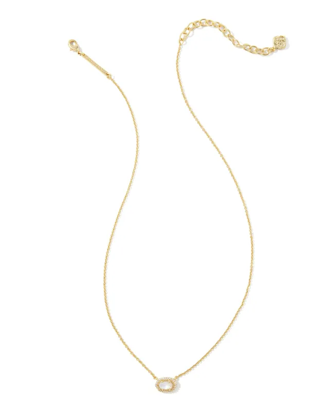 Kendra Scott Chelsea Gold Pendant Necklace in Ivory Mother of