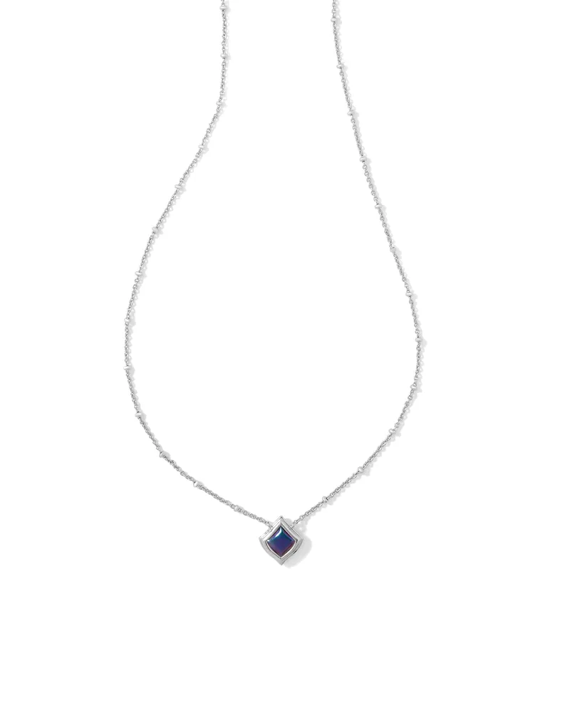 Kendra Scott Kacey Silver Short Pendant Necklace in Purple Cat s