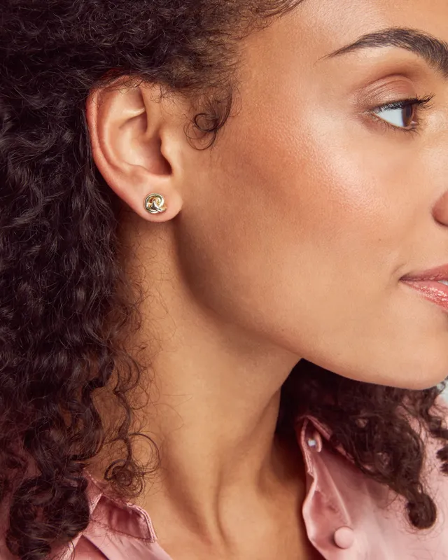 Kendra Scott Presleigh Love Knot Stud Earrings in Gold The