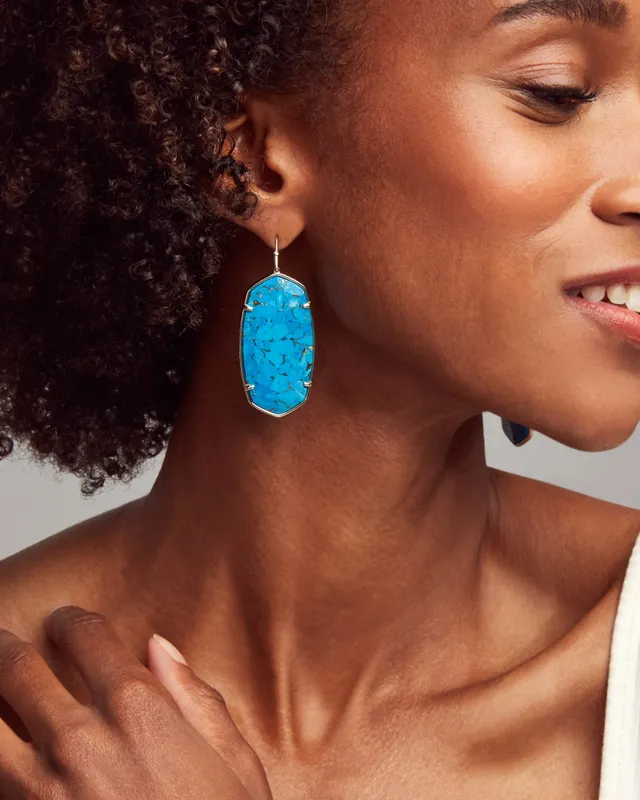 Kendra Scott Faceted Danielle Gold Statement Earrings in Rose