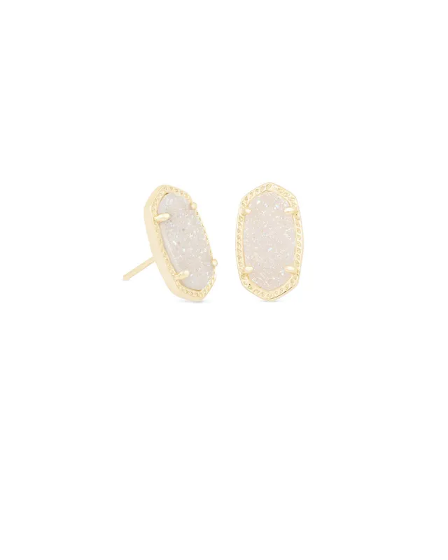 Kendra Scott Tessa Rose Gold Stud Earrings in Iridescent Drusy