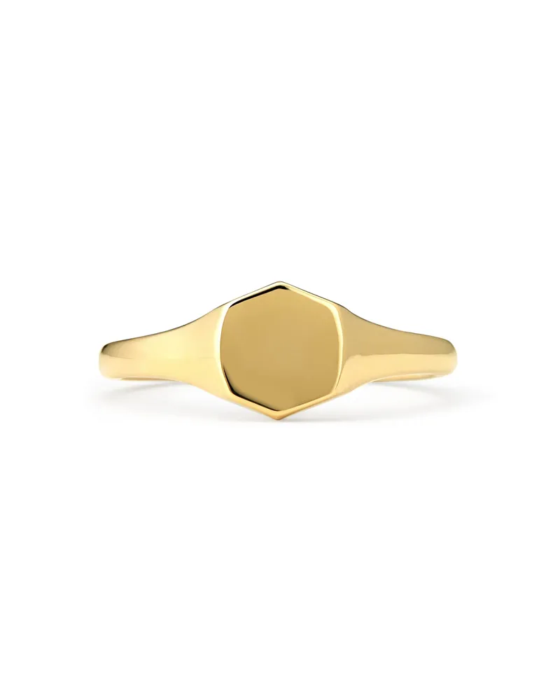 Gold vermeil signet ring top