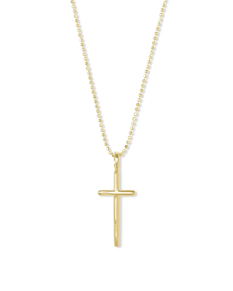 Kendra Scott Cross Charm Pendant Necklace 18k Gold Vermeil The