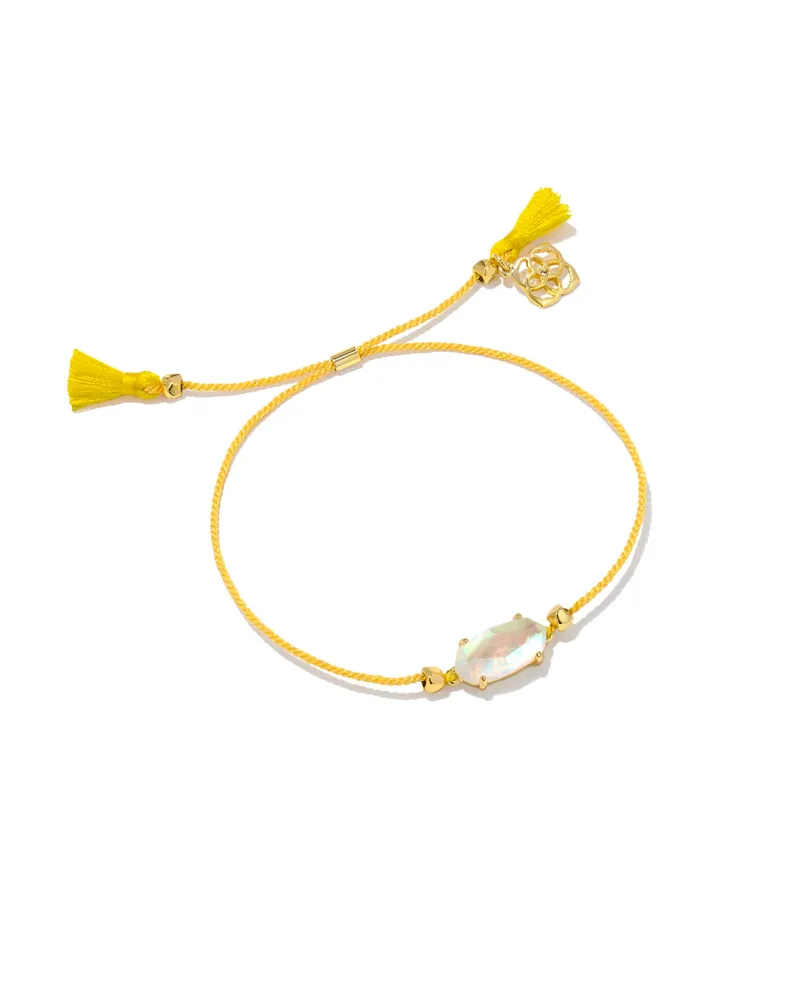 Kendra Scott Everlyne Yellow Cord Friendship Bracelet in Dichroic