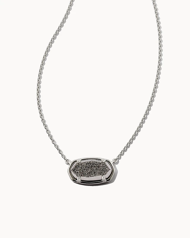 Elisa silver pendant necklace in platinum drusy discount