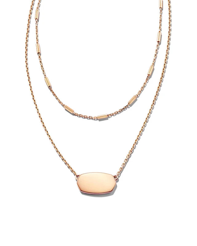 Rose gold multi strand necklace discount