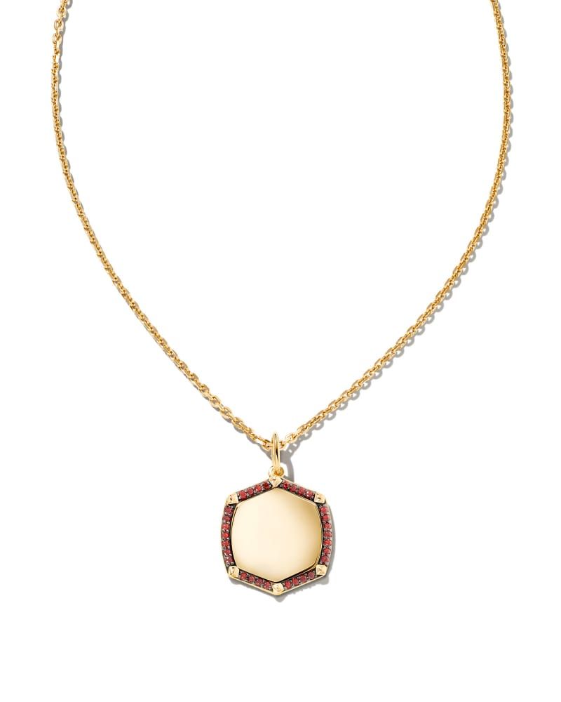 Kendra Scott Davis 18k Gold Vermeil Luxe Charm Necklace in Red