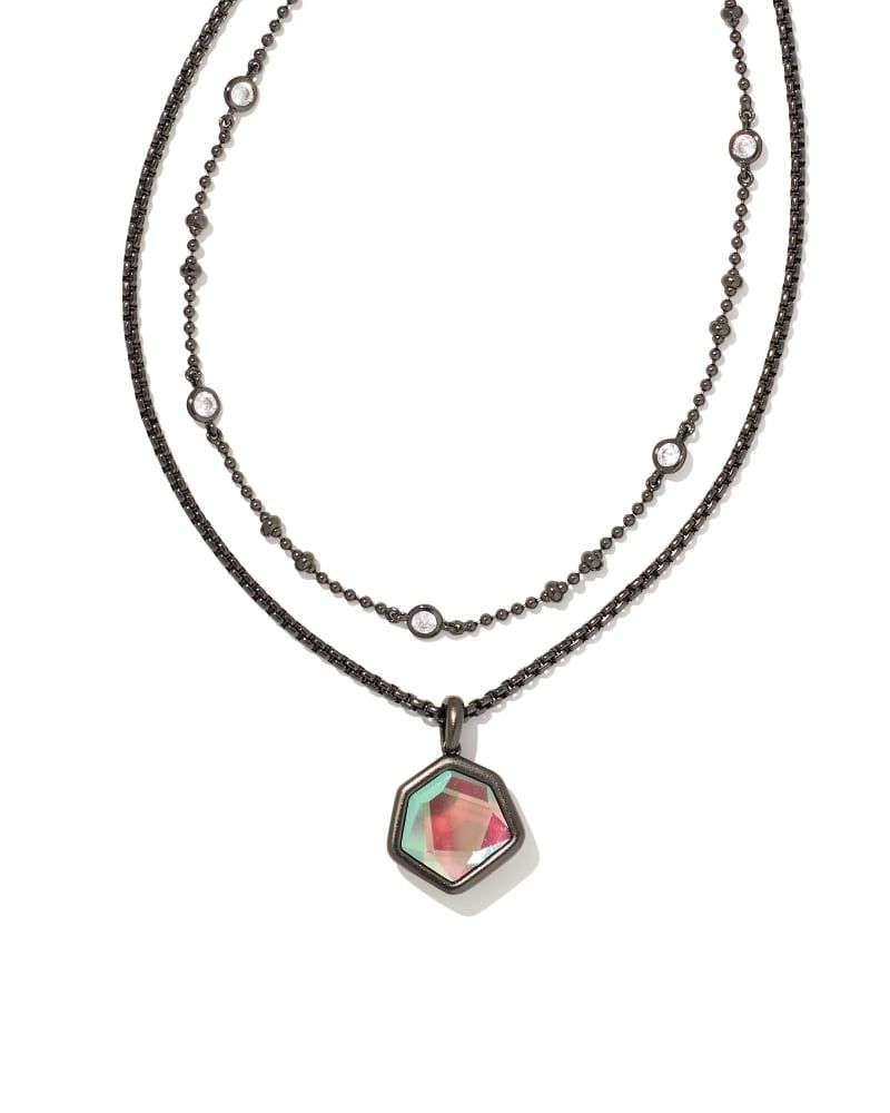 Kendra Scott Vanessa Gunmetal Double Strand Necklace in Gray