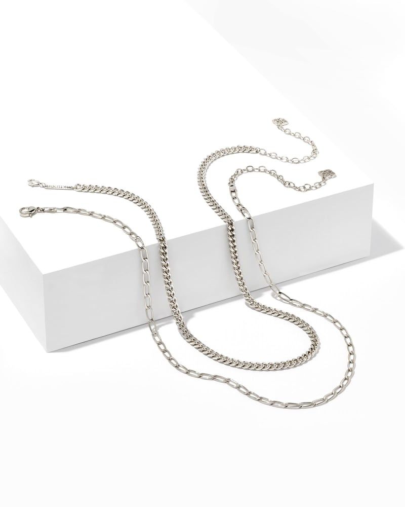 Kendra Scott Set of 2 Chain Necklace Layering Set in Silver