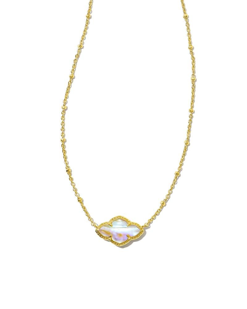 Kendra Scott Abbie Gold Pendant Necklace in Iridescent Abalone