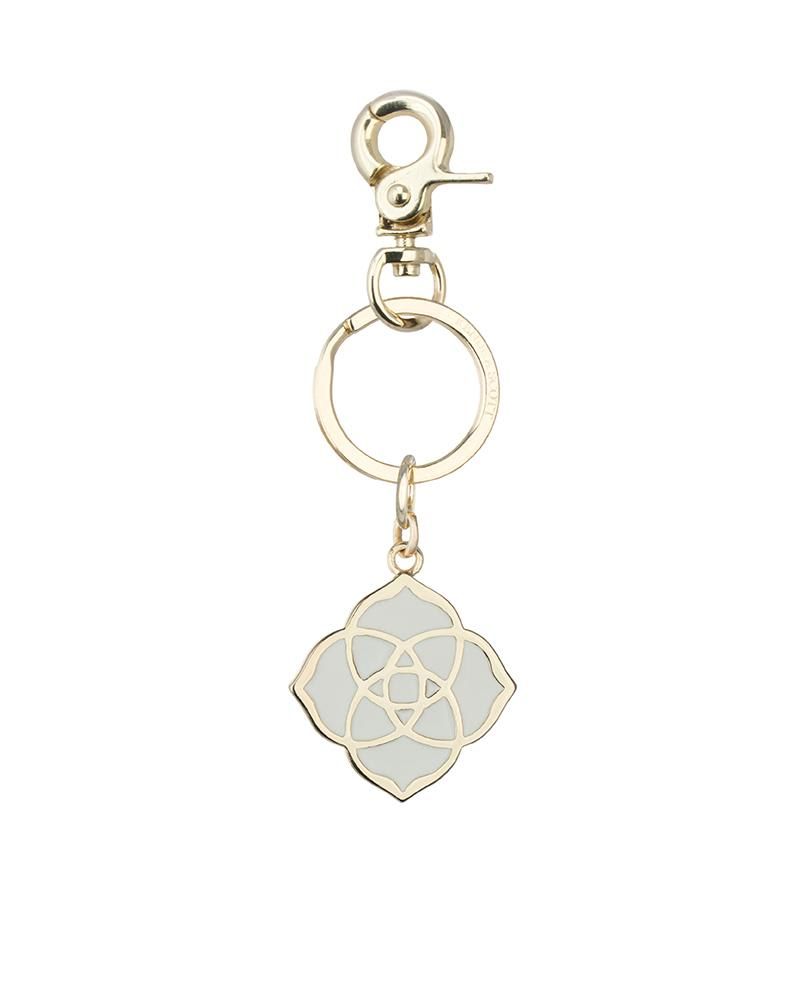 Kendra Scott Audrey Medallion Key Chain in White Bridge Street