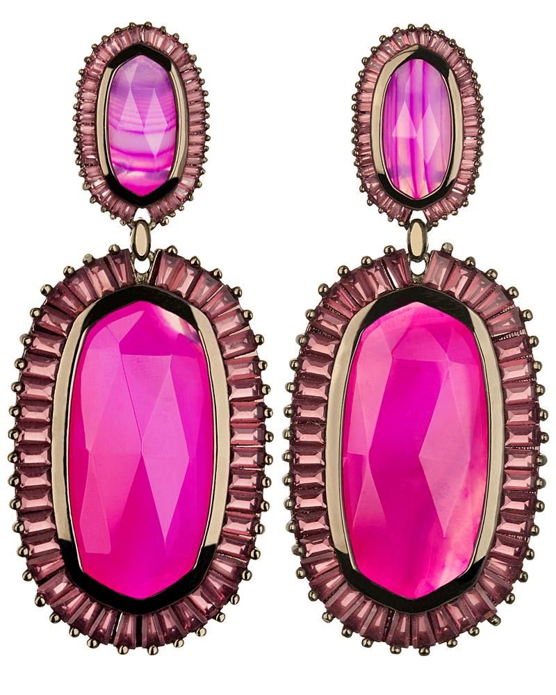 Kendra Scott Kaki Baguette Earrings in Pink Agate The Summit at