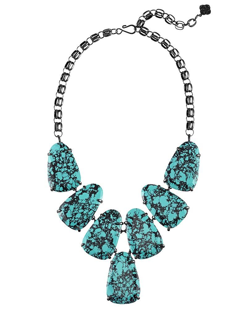 Kendra Scott Harlow Statement Necklace in Variegated Teal