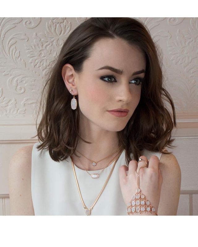 Kendra Scott Danay Gold Earrings in Platinum Crystallized Drusy