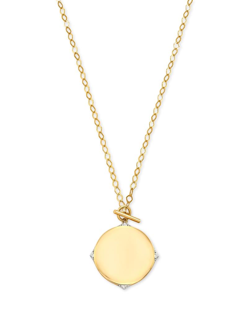 Kendra Scott Matilda 14k Yellow Gold Pendant Necklace in White