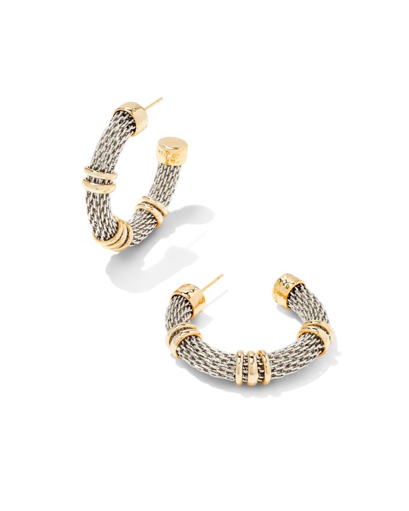 Mixed metal outlet hoop earrings
