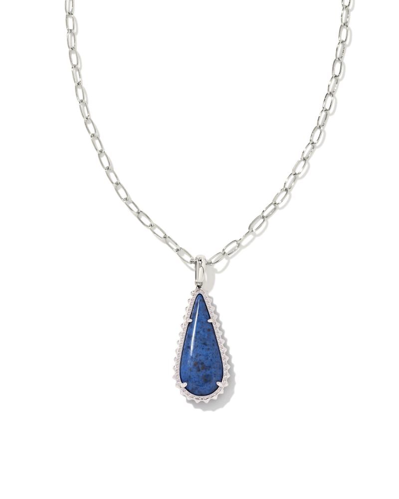 Kendra Scott Payton Silver Long Pendant Necklace in Blue