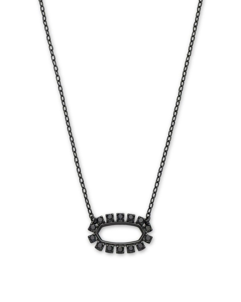Kendra scott elisa gunmetal sales pendant necklace in black drusy