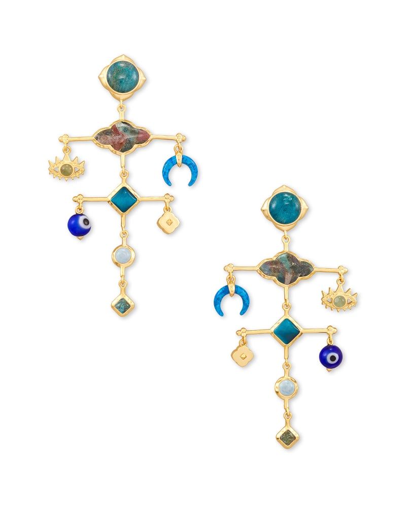 Teal best sale statement earrings