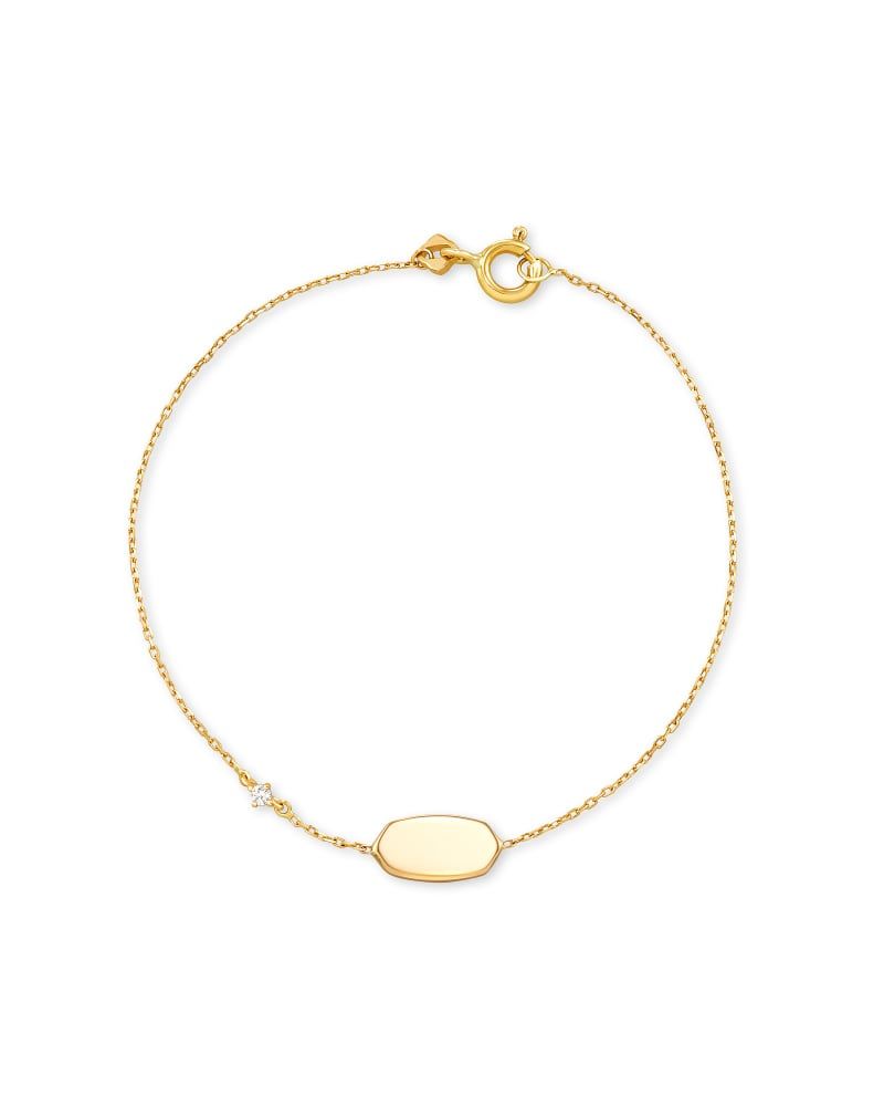 Kendra Scott Fern 14k Gold Delicate Bracelet White Diamond The