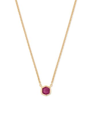 Kendra Scott Davie 18k Gold Vermeil Pendant Necklace in Garnet