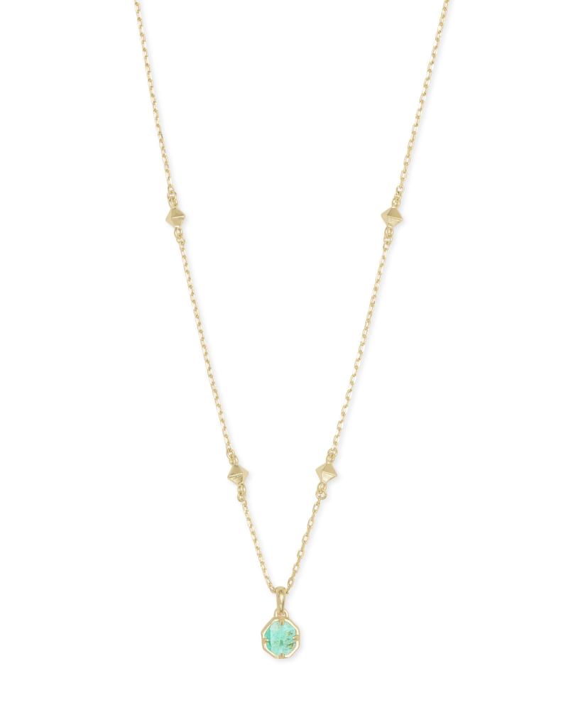 Kendra Scott Nola Gold Pendant Necklace in Sea Green Chrysocolla