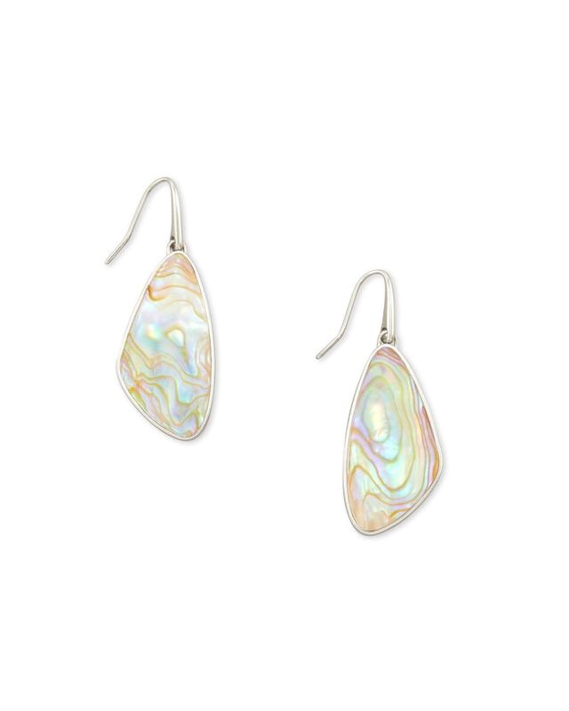 Kendra Scott McKenna Silver Small Drop Earrings in Iridescent