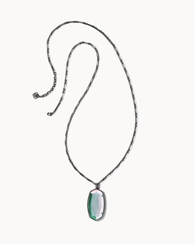 Kendra Scott Faceted Reid Gunmetal Long Pendant Necklace in Gray