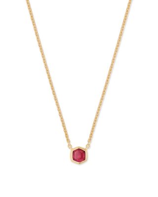 Kendra Scott Davie 18k Gold Vermeil Pendant Necklace in Ruby