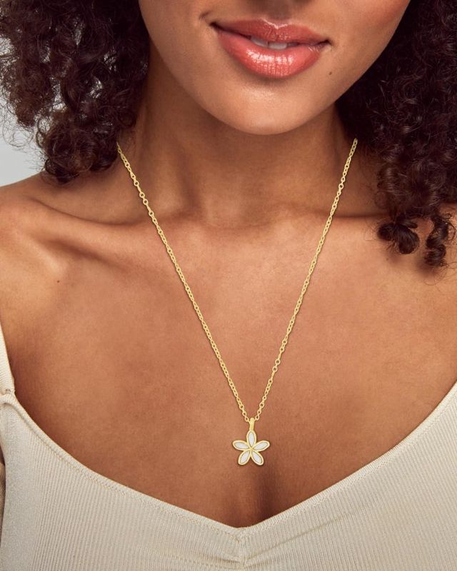 Thin Cross 14k Yellow Gold Charm in White Diamond | Kendra Scott