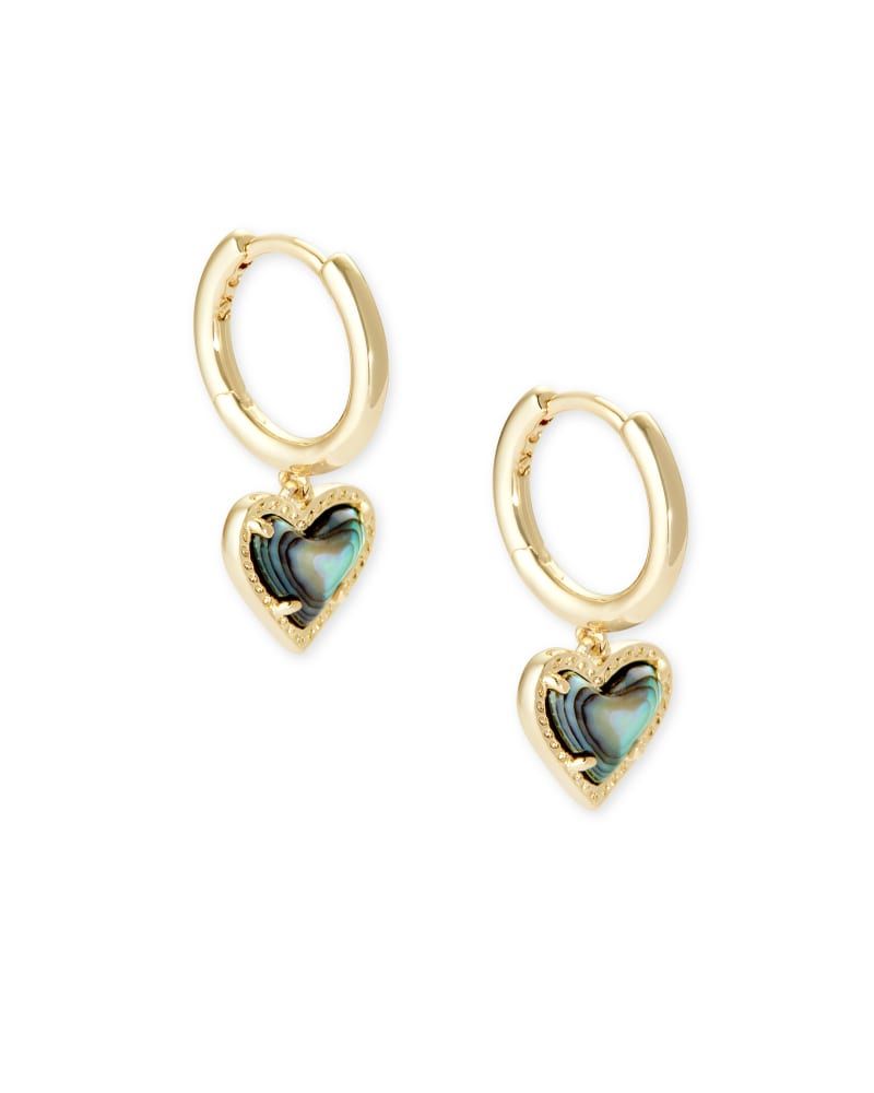 Ari heart gold online huggie earrings