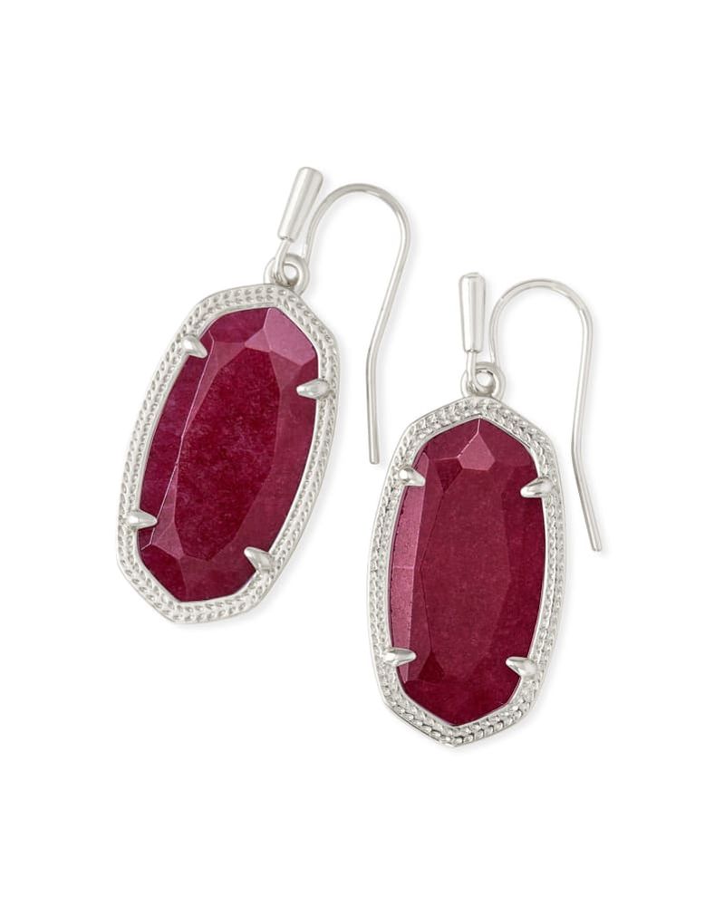 Kendra Scott Dani Silver Drop Earrings in Maroon Jade Bethesda Row