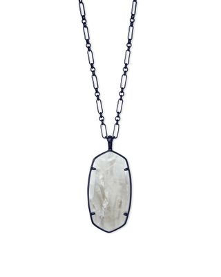 Kendra Scott Faceted Reid Gunmetal Long Pendant Necklace in Gray