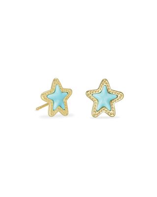 Kendra Scott Jae Star Gold Stud Earrings in Drusy The Summit