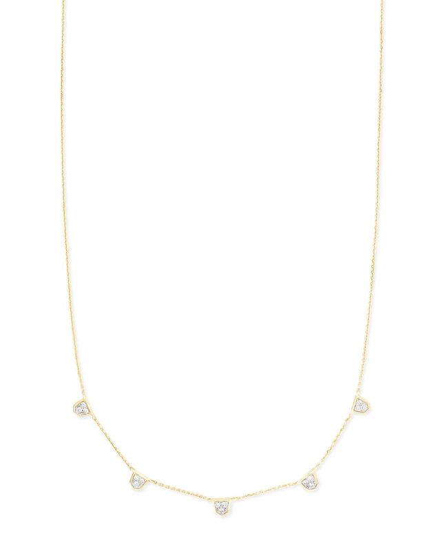 Kendra Scott Shannon 14k Yellow Gold Collar Necklace in White