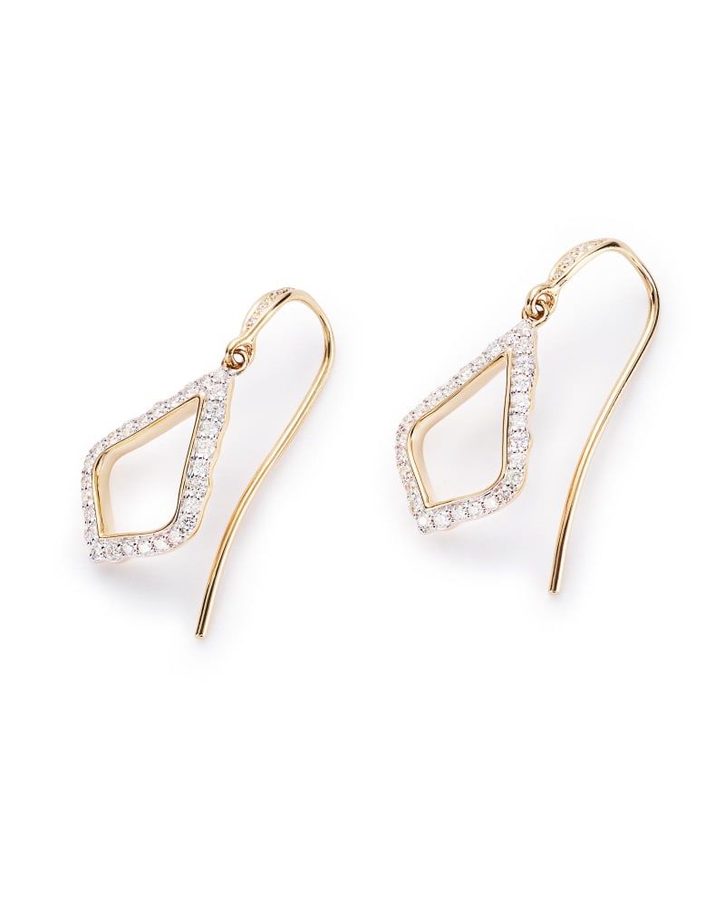 Kendra Scott Liliana Drop Earrings in Pave Diamond and 14k Yellow