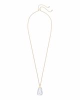 Kendra Scott Maeve Gold Long Pendant Necklace in Ivory Pearl