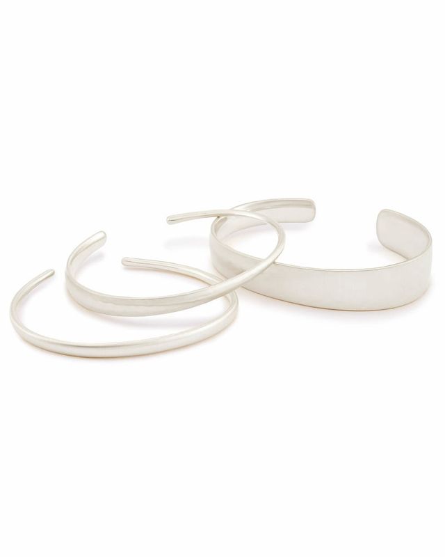 Kendra Scott Tiana Pinch Bracelet Set in Bright Silver Bridge