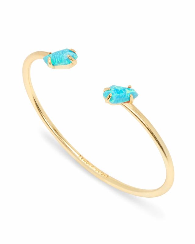 Kendra Scott Jackson Gold Cuff Bracelet in Turquoise Kyocera Opal