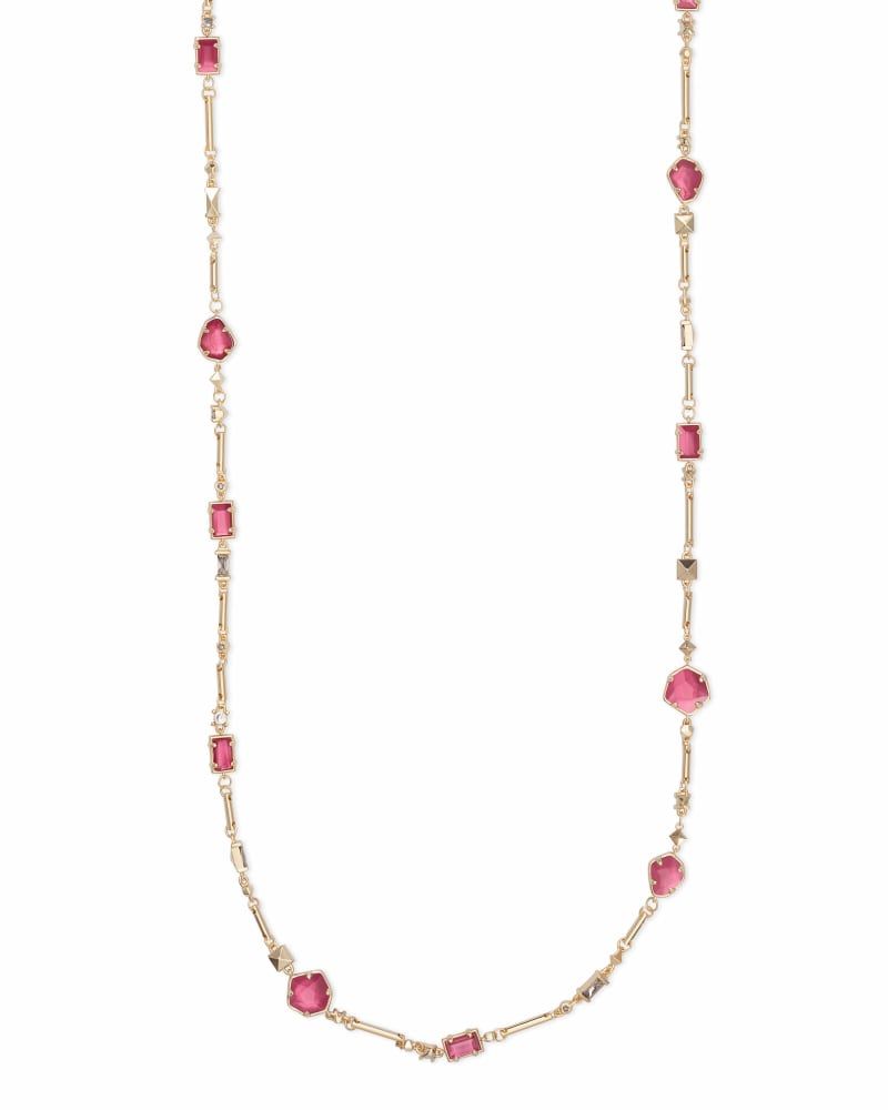 Kendra Scott Yazmin Gold Long Necklace in Berry Mix Bridge