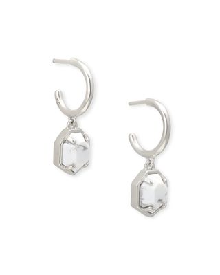 Kendra Scott Deanna Silver Drop Earrings in White Howlite