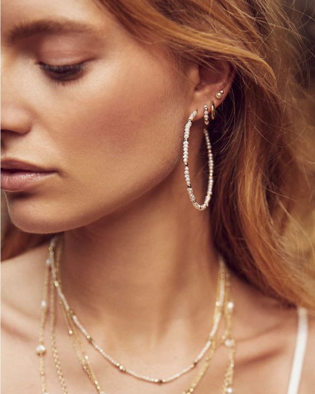 Kendra scott pearl hoop earrings on sale