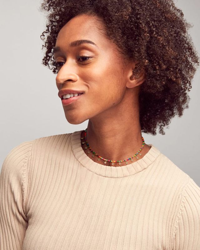 Reece gold choker necklace best sale in neon mix