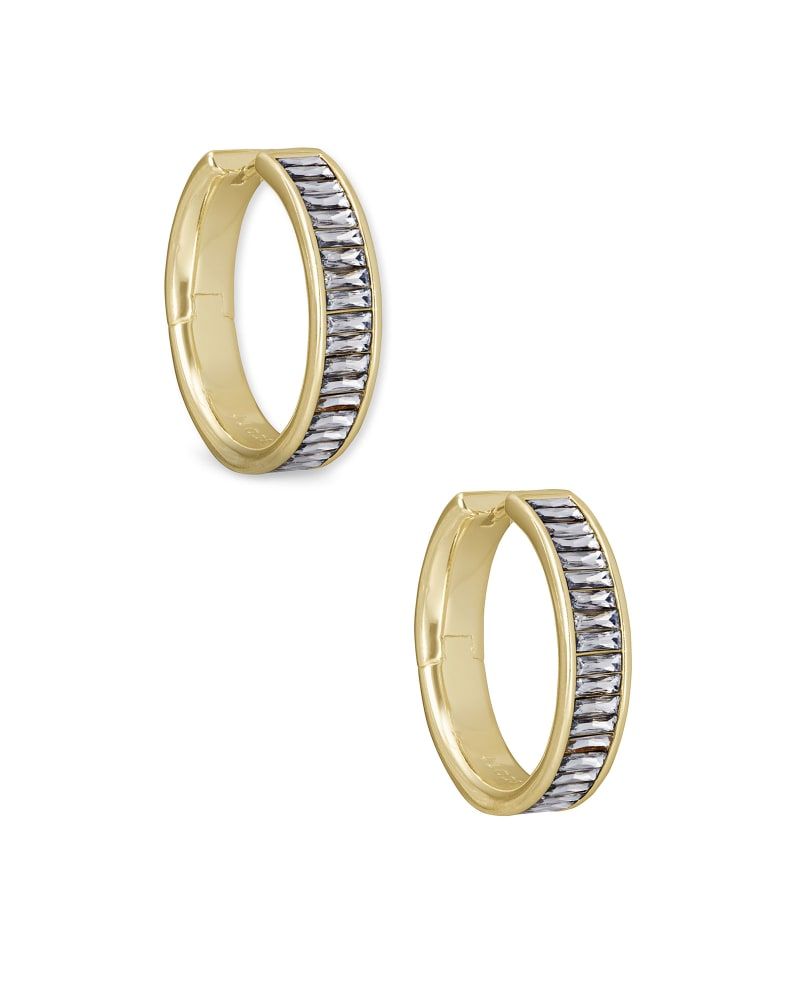 Kendra Scott Jack Gold Hoop Earrings in White Crystal Bethesda Row