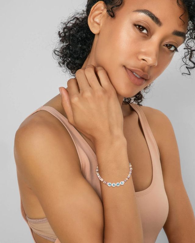 Kendra Scott Reece Gold Mama Friendship Bracelet in Neutral Pastel