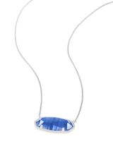 Kendra Scott Delaney Silver Pendant Necklace in Navy Cat s Eye
