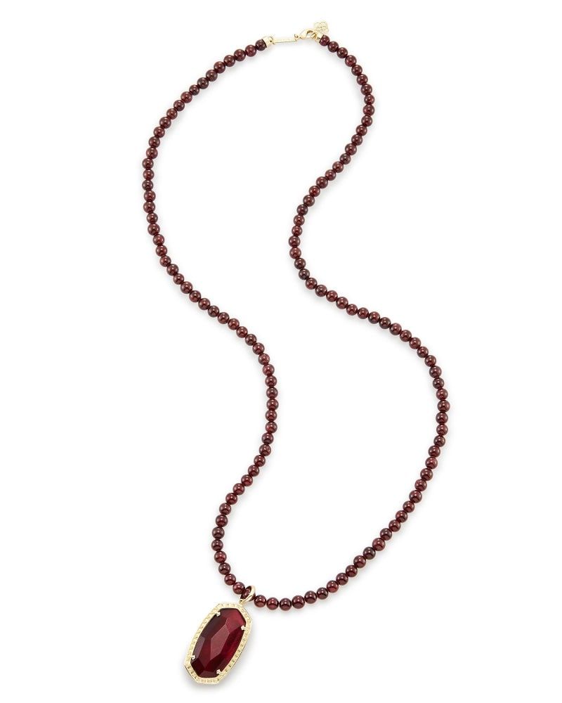 Kendra Scott Marlowe Long Pendant Necklace in Bordeaux Tiger s Eye