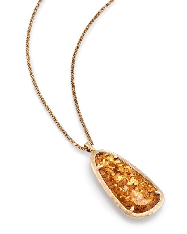 Kendra Scott Saylor Long Pendant Necklace in Crushed Gold Mica