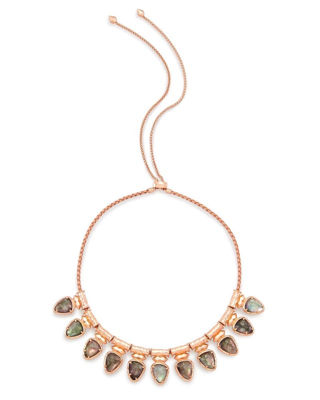 kendra scott willow rose gold choker necklace in