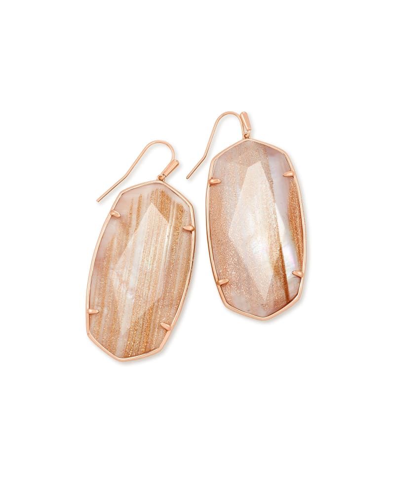 Kendra Scott Faceted Danielle Rose Gold Statement Earrings in Gold